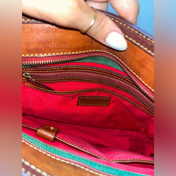 Dooney & Bourke Brown Leather Florentine Satchel Bag Purse - Picture 3 of 16